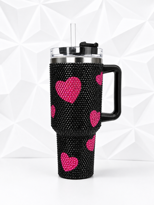 40 oz Bling Heart