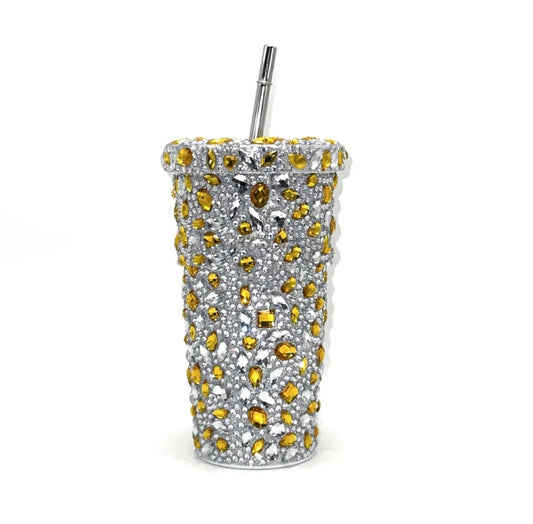 Bling Rhinestone Tumbler Double-Wall Vacuum Stainless Steel Insulated Coffee Cup