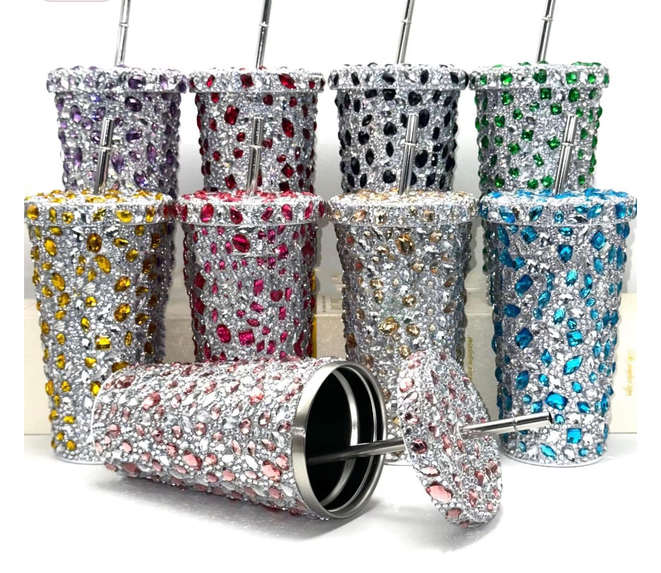 Diamond Cup With Straw