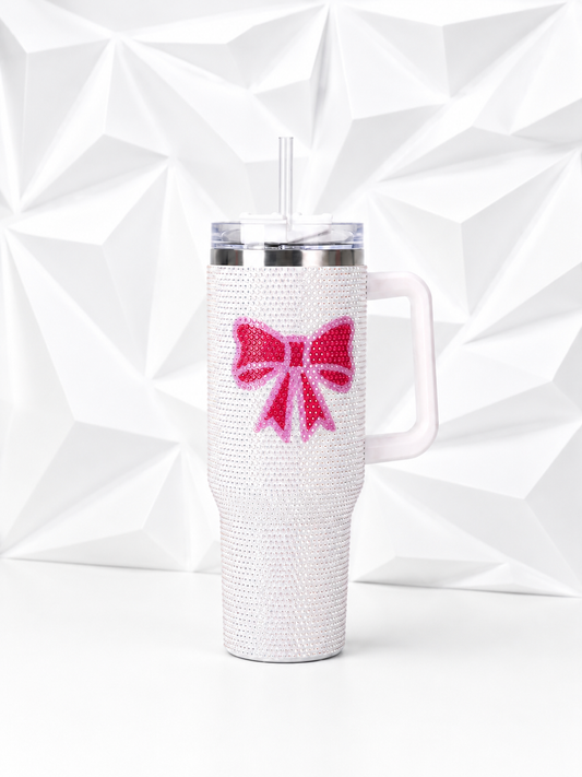 40 oz rhinestone bow